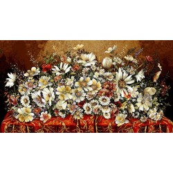 نخ و نقشه تابلو فرش گل کد 88