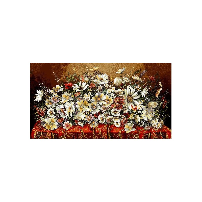 نخ و نقشه تابلو فرش گل کد 88