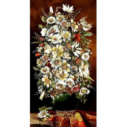 نخ و نقشه تابلو فرش گل کد 89