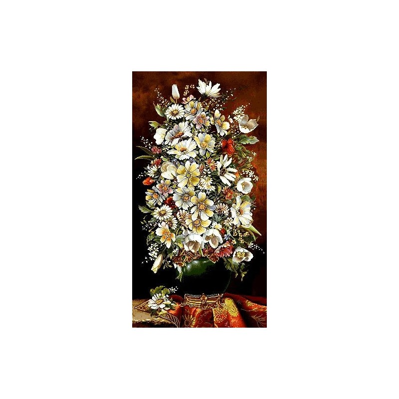 نخ و نقشه تابلو فرش گل کد 89