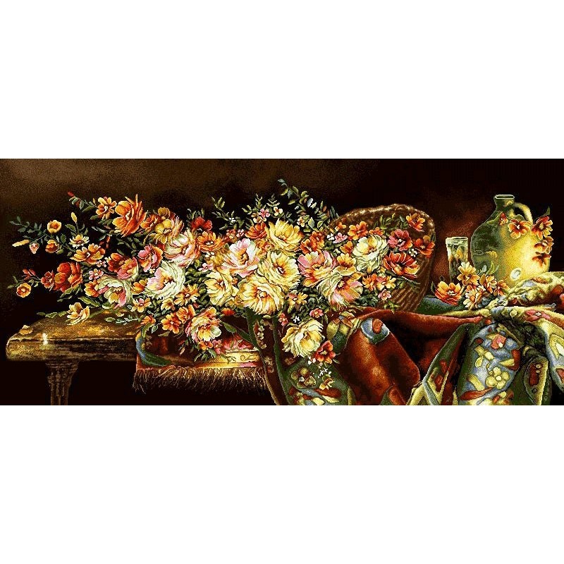 نخ و نقشه تابلو فرش گل کد 90