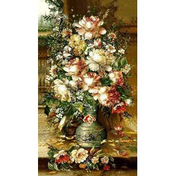 نخ و نقشه تابلو فرش گل کد 91