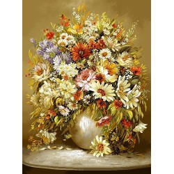 نخ و نقشه تابلو فرش گل کد 93