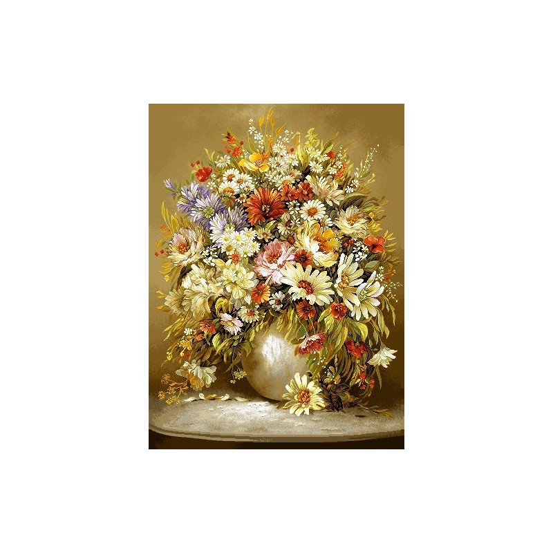 نخ و نقشه تابلو فرش گل کد 93