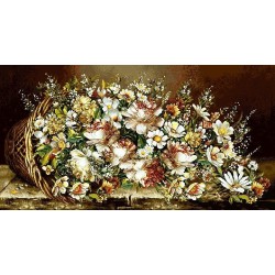 نخ و نقشه تابلو فرش گل کد 94