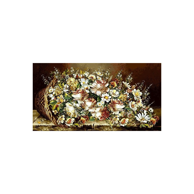 نخ و نقشه تابلو فرش گل کد 94