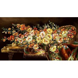 نخ و نقشه تابلو فرش گل کد 95