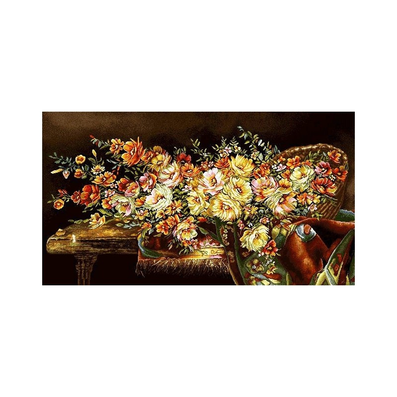 نخ و نقشه تابلو فرش گل کد 95