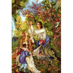 نخ و نقشه تابلو فرش مینیاتوری کد 103