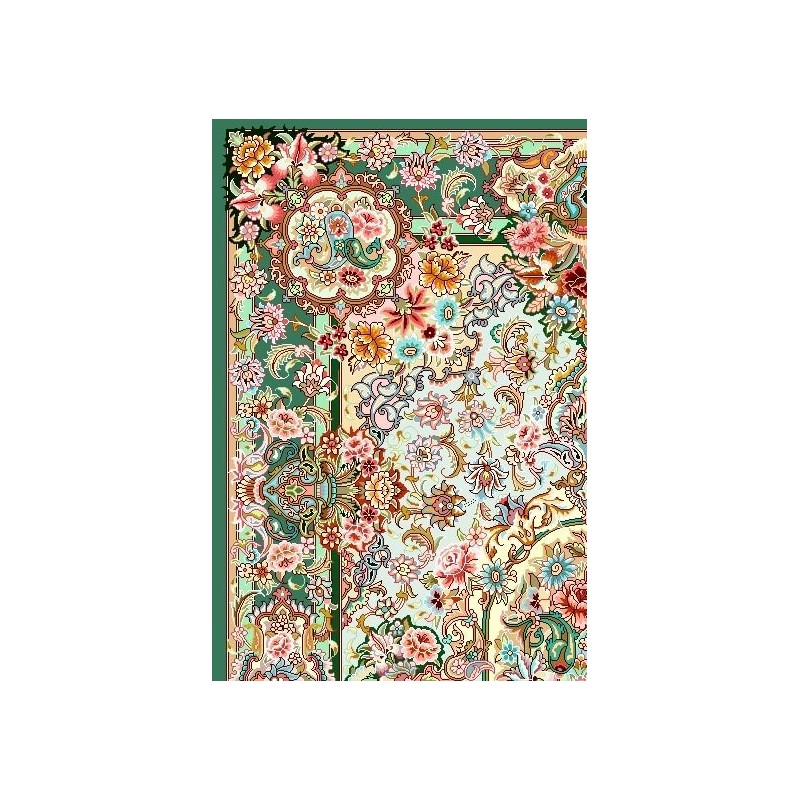 نخ و نقشه فرش طرح سالاری کد 1 زمینه کرم