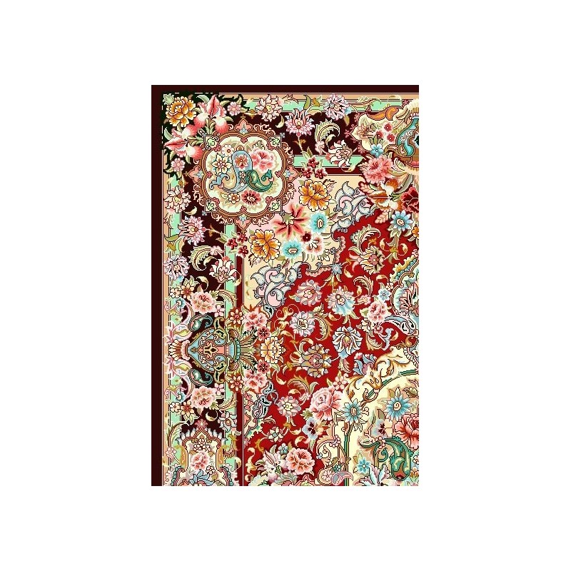 نخ و نقشه فرش طرح سالاری کد 1 زمینه لاکی