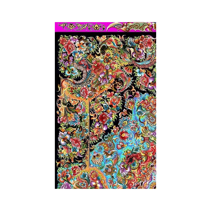 نخ و نقشه فرش کد 11 زمینه فیروزه ای