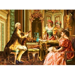 نخ و نقشه تابلو فرش فرانسوی کد 23 طرح محفل دوستانه  