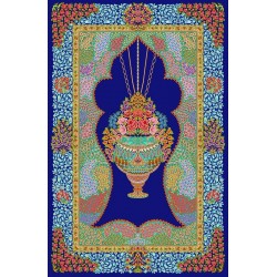 نخ و نقشه فرش تمام ابریشم کد 3