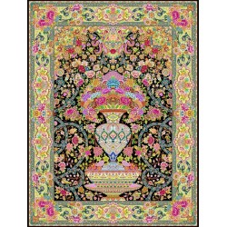 نخ و نقشه فرش تمام ابریشم کد 4