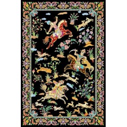 نخ و نقشه فرش تمام ابریشم کد 5