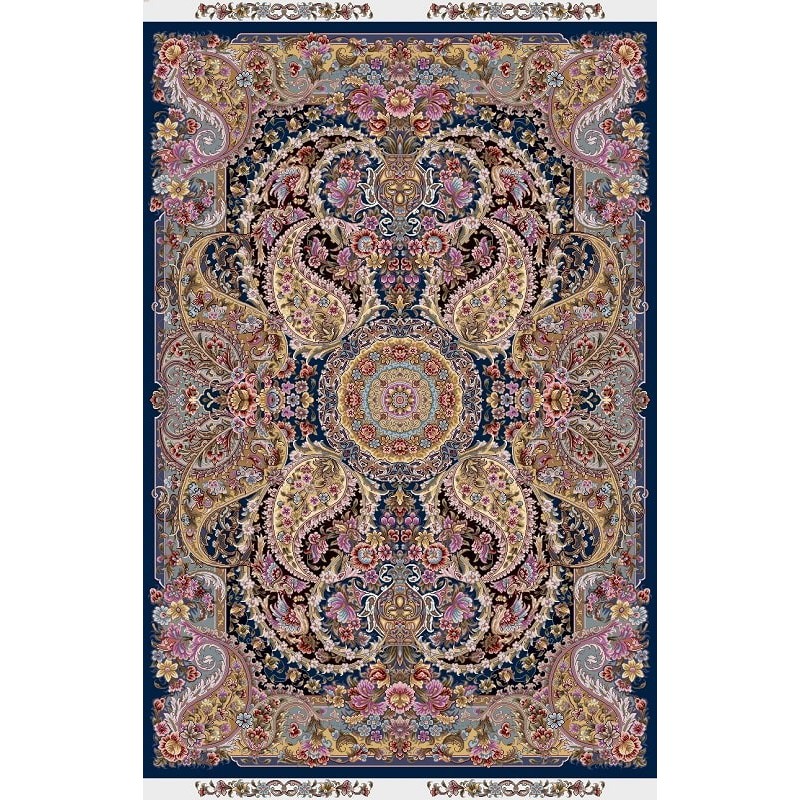 نخ و نقشه فرش تمام ابریشم کد 7