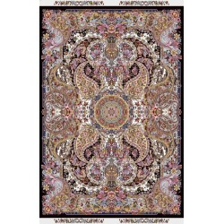 نخ و نقشه فرش تمام ابریشم کد 7 کرم