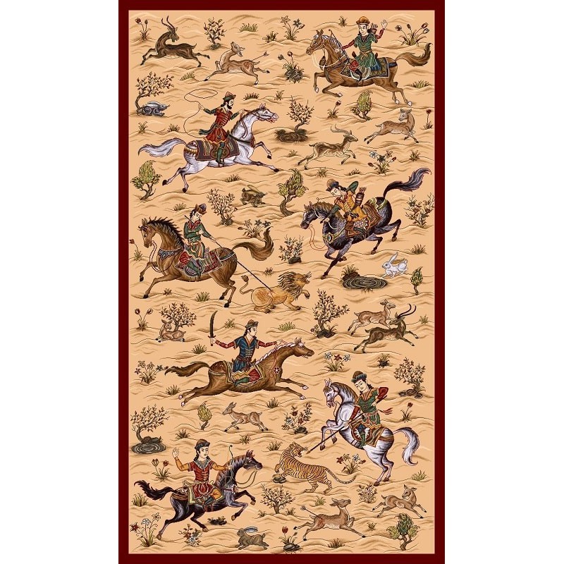 نخ و نقشه فرش تمام ابریشم کد 8