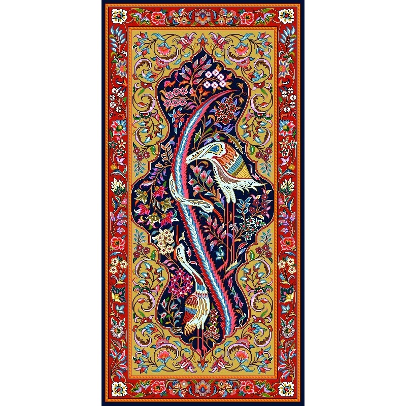 نخ و نقشه فرش تمام ابریشم کد 11