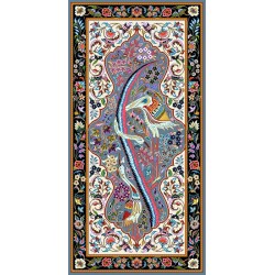 نخ و نقشه فرش تمام ابریشم کد 11 طوسی