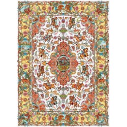 نخ و نقشه فرش تمام ابریشم کد 12