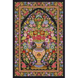 نخ و نقشه فرش تمام ابریشم کد 15