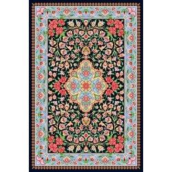 نخ و نقشه فرش تمام ابریشم کد 16