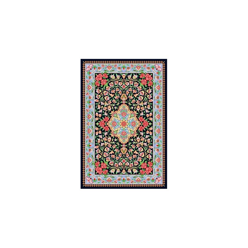 نخ و نقشه فرش تمام ابریشم کد 16