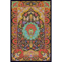 نخ و نقشه فرش تمام ابریشم کد 17