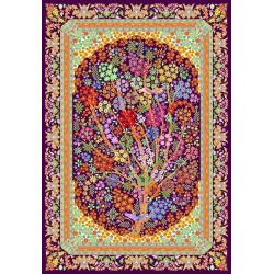 نخ و نقشه فرش تمام ابریشم کد 19