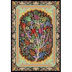 نخ و نقشه فرش تمام ابریشم کد 19 مشکی