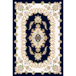 نخ و نقشه فرش تمام ابریشم کد 21 کرم