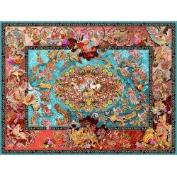 نخ و نقشه فرش تمام ابریشم کد 22