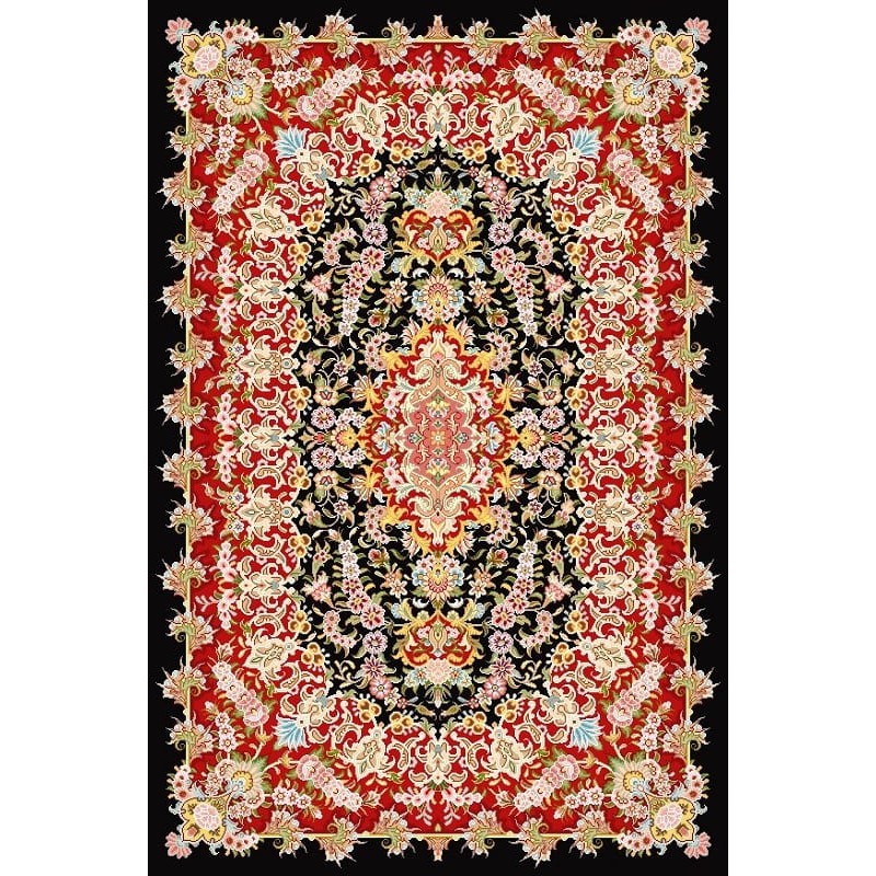 نخ و نقشه فرش تمام ابریشم کد 23