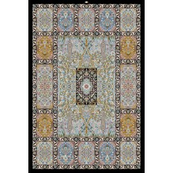 نخ و نقشه فرش تمام ابریشم کد 24