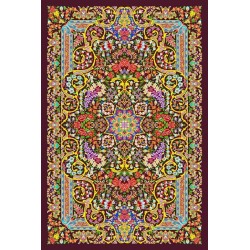 نخ و نقشه فرش تمام ابریشم کد 25