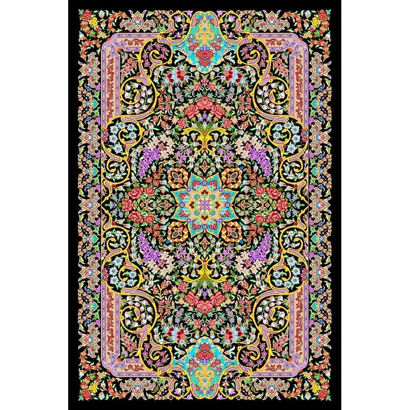 نخ و نقشه فرش تمام ابریشم کد 27