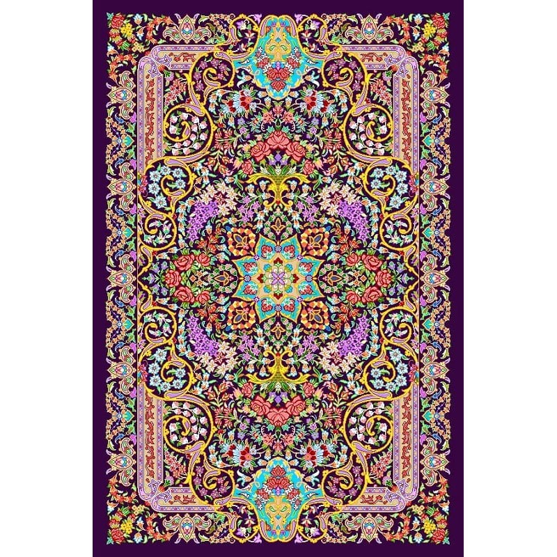 نخ و نقشه فرش تمام ابریشم کد 27 روشن