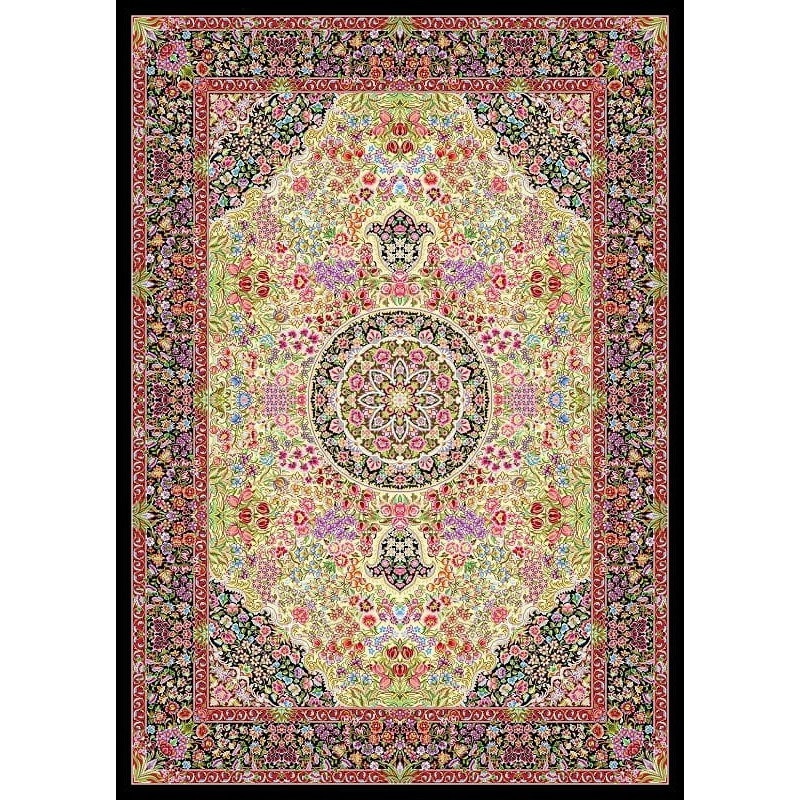 نخ و نقشه فرش تمام ابریشم کد 28