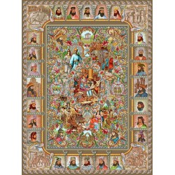 نخ و نقشه تابلو فرش ایرانی کد 105