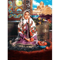 نخ و نقشه تابلو فرش ایرانی کد 108