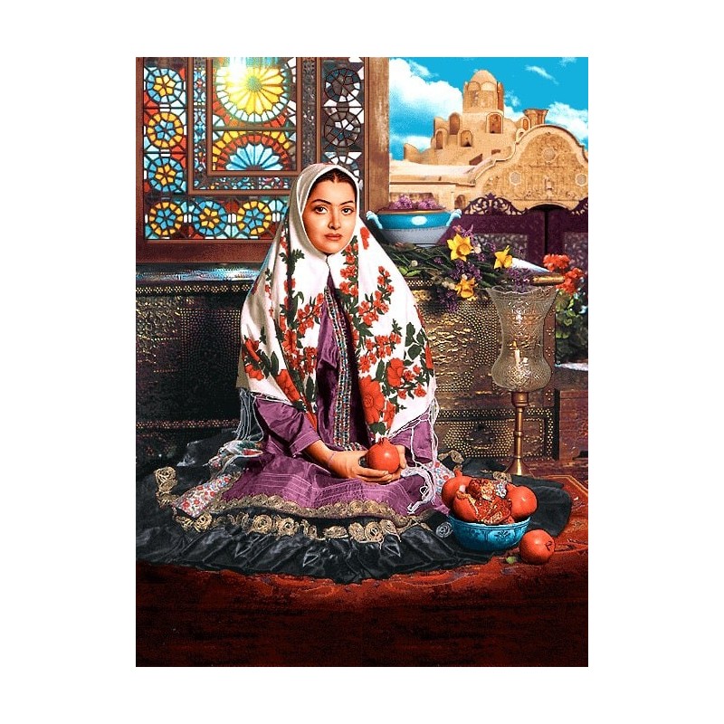 نخ و نقشه تابلو فرش ایرانی کد 108