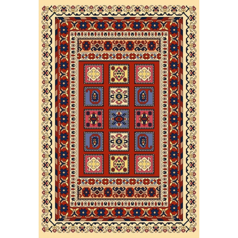 نخ و نقشه فرش درشت باف کد 49