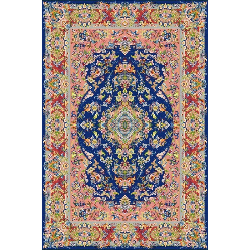 نخ و نقشه فرش درشت باف کد 55 آبی