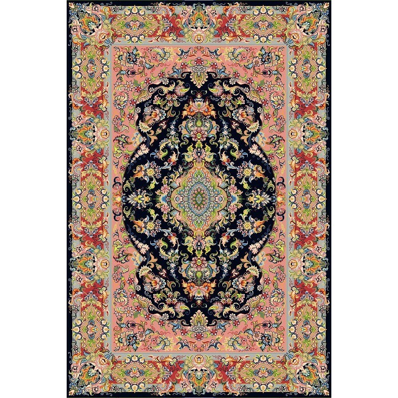 نخ و نقشه فرش درشت باف کد 55 سورمه ای