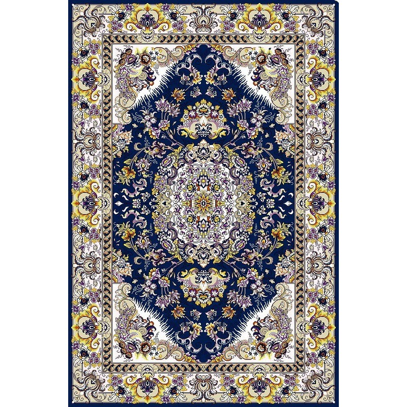 نخ و نقشه فرش درشت باف کد 57 سورمه ای