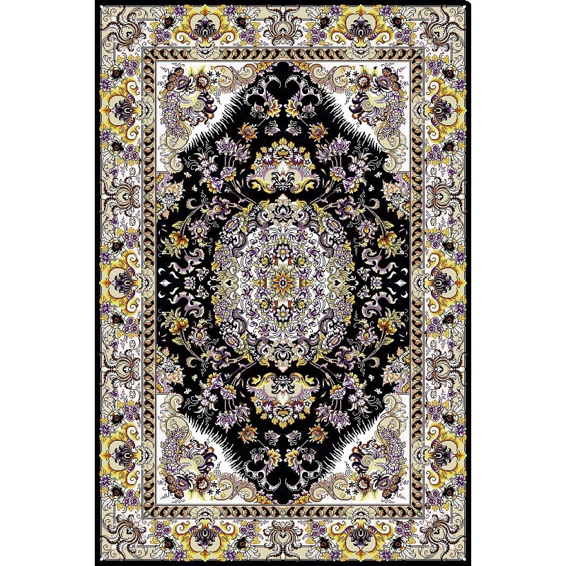 نخ و نقشه فرش درشت باف کد 57 مشکی