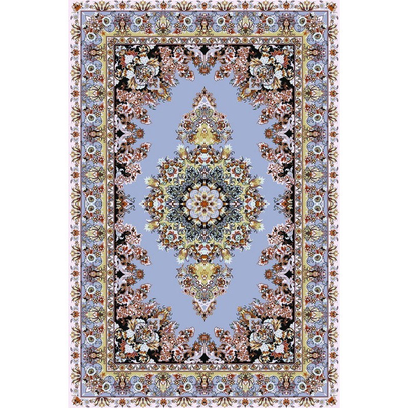 نخ و نقشه فرش درشت باف کد 59 فیروزه ای