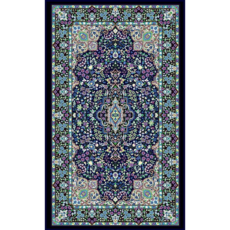 نخ و نقشه فرش درشت باف کد 60 سورمه ای